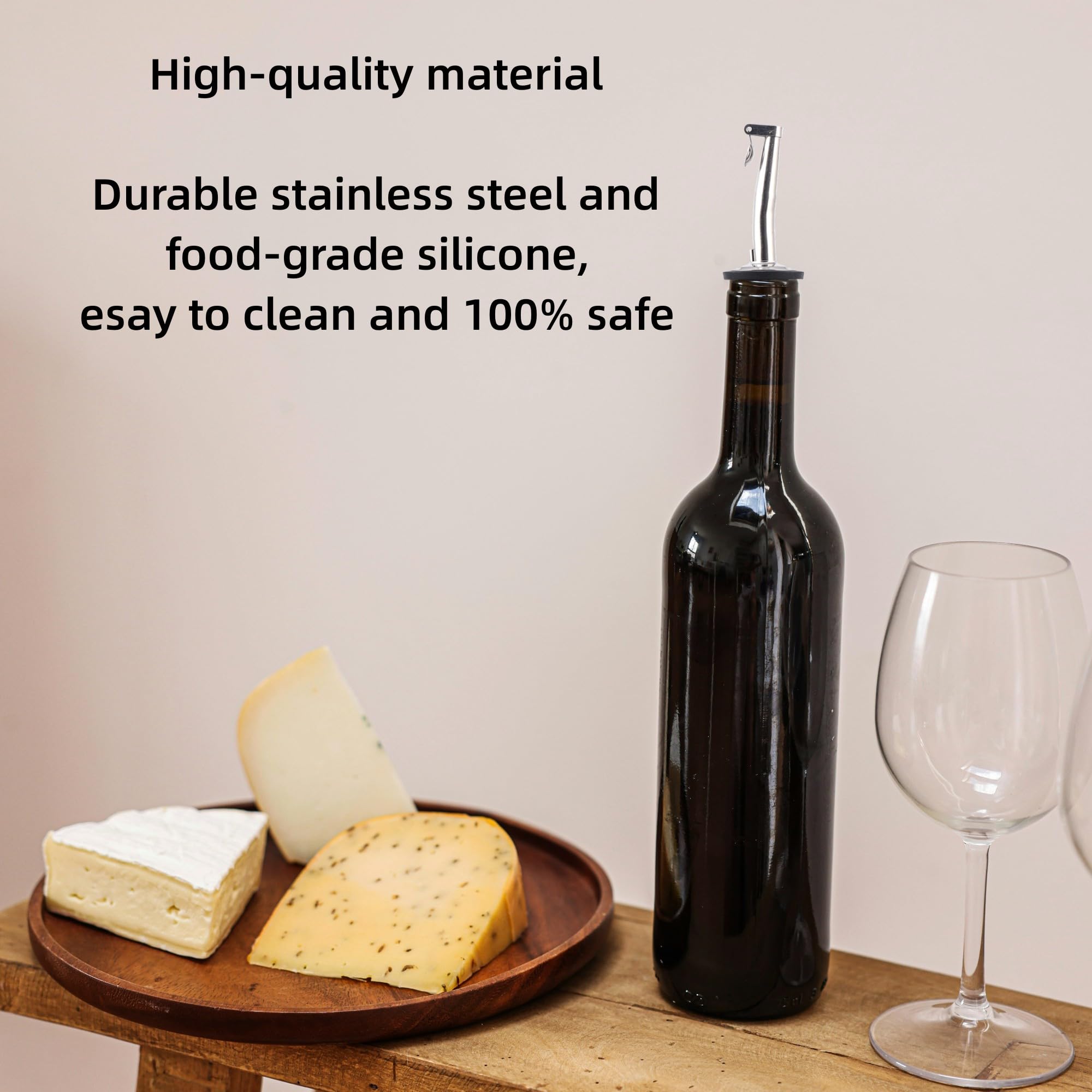 Legerm Pour Spouts For Olive Oil Bottles Flip Top Speed Pourers Oil Dispenser Spout Set Of 7 With Funnel